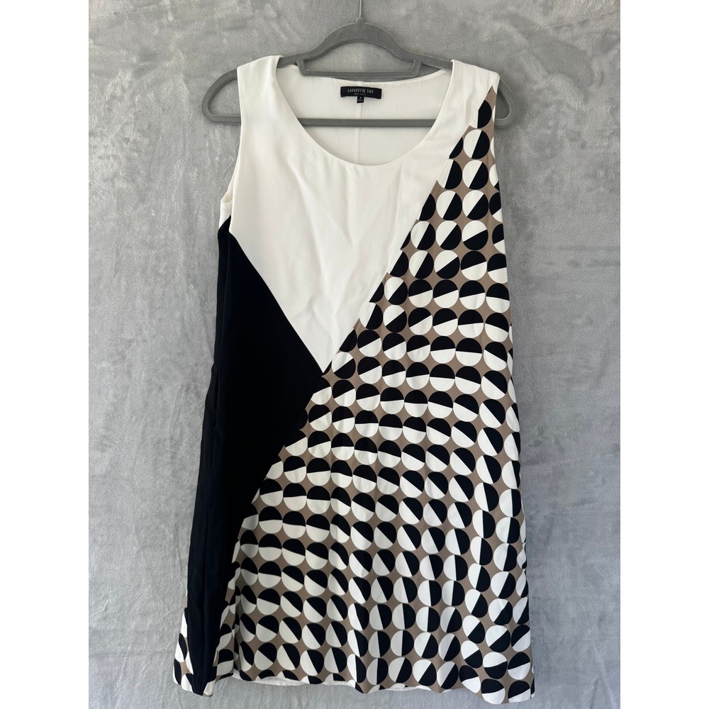 Lafayette 148 New York Geometric Colorblock Circle Shift Dress Small MSRP $695